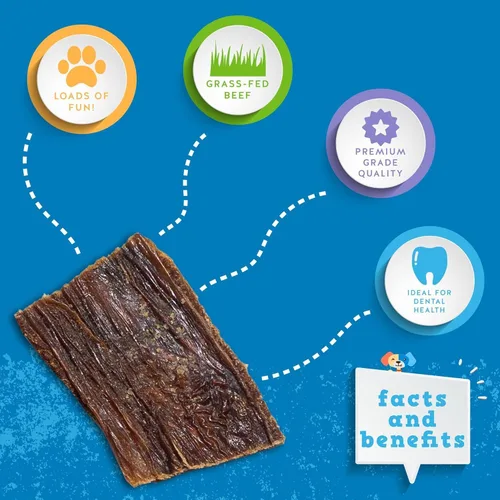 Vista 3 de Jack&Pup Beef Gullet Bites (1 libra) Gullet Jerky para perros pequeños y medianos, golosinas de esófago de res de un solo ingrediente para cachorros