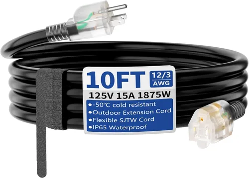 Vista 17 de Cable de extensión de 50 pies para exteriores/interiores con Amarillo