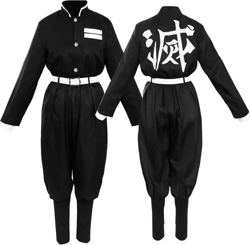 Vista 2 de Zenitsu Cosplay Costume for Kids Adult Anime Tanjiro Nezuko Kimono Halloween Shinobu Cosplay Party