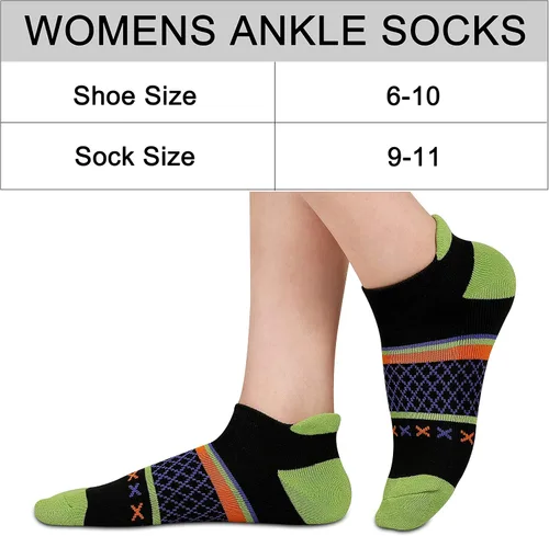 Vista 2 de Eallco Calcetines deportivos para mujer con suela acolchada, 6 pares