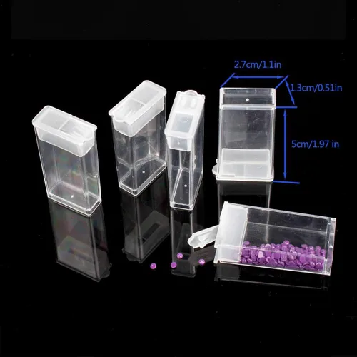 Vista 5 de Eiito Cajas de almacenamiento de accesorios de pintura de diamantes, cuentas de bordado de diamantes 5D, kits de arte contenedor (64 rejillas)