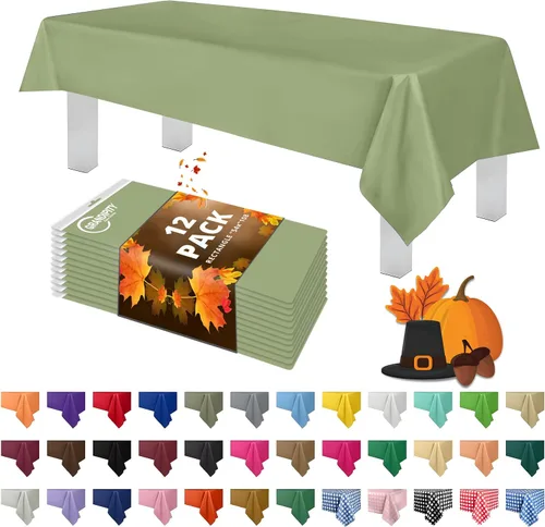 Vista 25 de Mantel de plástico de alta calidad - 54 in. x 108 pulgadas. Grandipity - Mantel rectangular (6 y 12 unidades), Agua (Aqua)