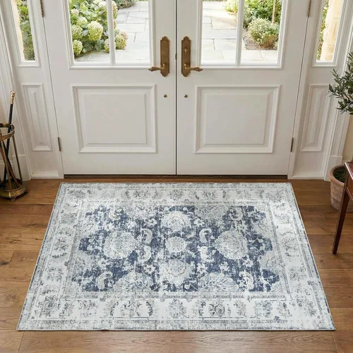 Vista 57 de jinchan Fiora - Alfombra lavable de área pequeña, alfombra de entrada floral de medio círculo de 2 x 3, tapete de media luna de pelo bajo, suave