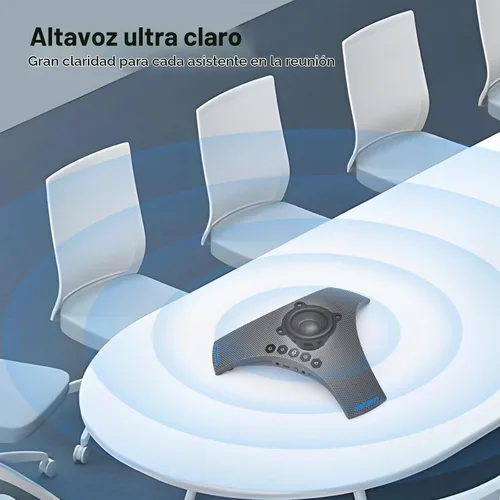 Vista 8 de Altavoz de conferencia y micrófono - Altavoz Bluetooth con cadena de margarita, cancelación de ruido AI, mejora de voz, soporte inalámbrico dong