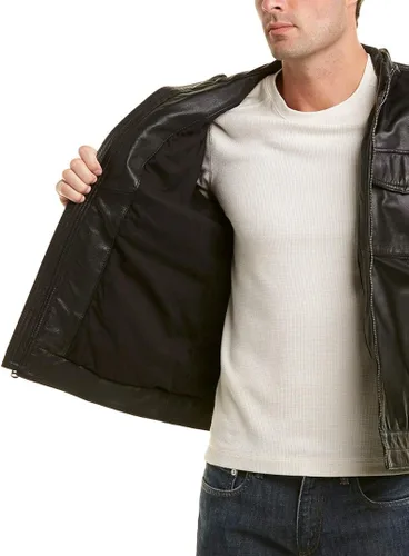 Vista 3 de Cole Haan Chaqueta Trucker de cuero para hombre