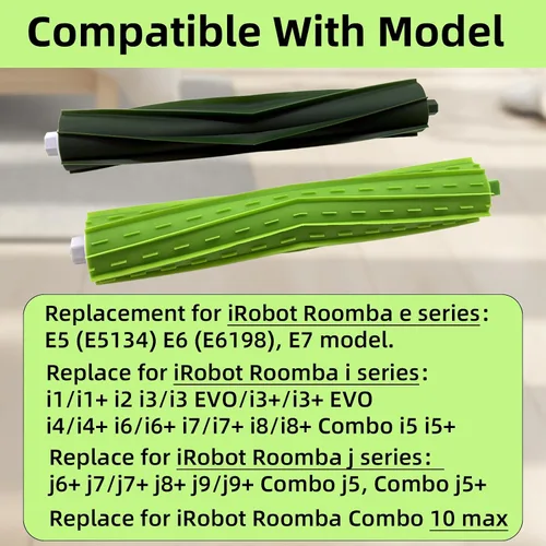 Vista 2 de Juego de 2 piezas de cepillo de repuesto compatibles con Roomba i, e & j Series - Compatible con i3 i3+ i4 i4+ i6 i6+ i7 i7+ i8 i8+, e5 e6 e7, j6+