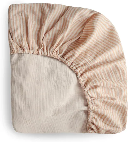 Vista 11 de mushie Sábana bajera ajustable de muselina extra suave para cuna, 192 hilos, 28 x 52 pulgadas (azul bebé)