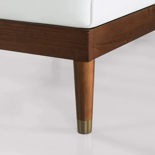 Vista 10 de Zinus Deluxe cama de madera estilo de medio siglo con cabecero, sin necesidad de colchon de resortes, Pino, Marrón