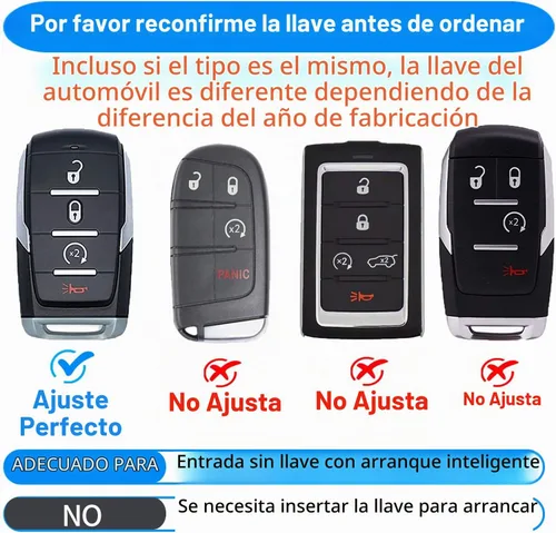 Vista 2 de Tukellen para Funda de Llavero de Dodge Funda de Llavero de Cuero Genuino Funda Protectora Compatible con 2019-2025 Dodge RAM 1500 2500 3500 Carcasa