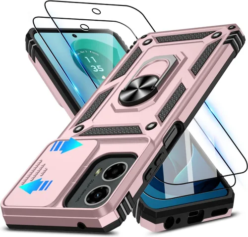 Vista 196 de ATUMP for Moto G-Play-2024 Case with Camera Lens Cover & HD Screen Protector(2 Pcs), [10FT Military Grade Drop Protection] Magnetic Ring Holder