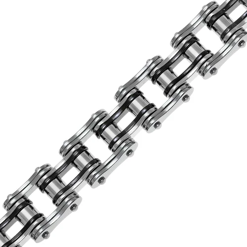 Vista 3 de Metro Jewelry Pulsera gruesa de acero inoxidable para motocicleta para hombre, chapado en iones negro, 8.5 pulgadas de largo, 0.512 in de ancho