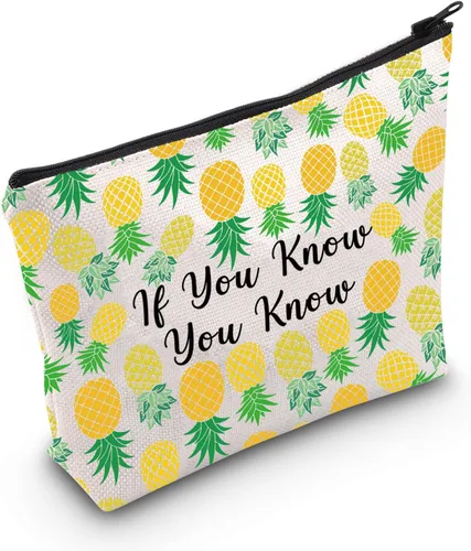 Vista 8 de MNIGIU Bolsa de cosméticos divertida de piña al revés Bolsa de maquillaje de piña Swinger Regalo de fiesta de regalo, Piña al revés., Monedero