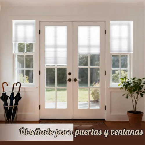 Vista 2 de Persianas celulares inalámbricas para patio/puertas francesas y ventanas 01- Filtrado de luz- Blancanieves