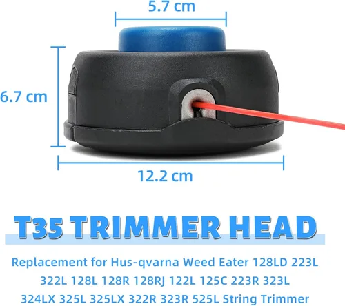 Vista 3 de Paquete de 2 cabezales de recortadora T35 224L para Husqvarna Weed Eater 123L 128LD 223L 225L 232L 322L 324LX 325L 325LX 326LX 326LX 326LDX 322R