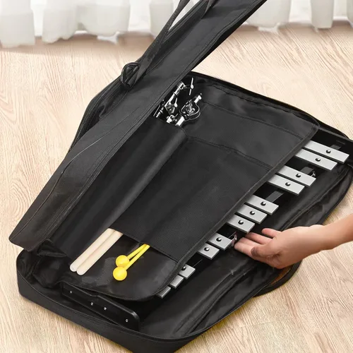 Vista 9 de VEVOR Kit de Xilófono Glockenspiel de 30 Notas, Juego de Instrumentos de Percusión Profesional con Mazos, Baquetas, Atril, Almohadilla de Práctica