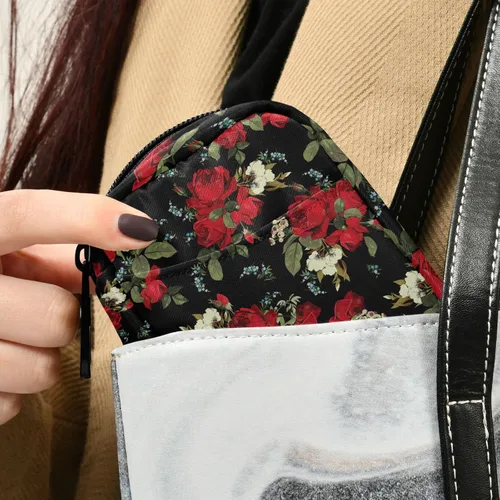 Vista 6 de Pastillero con patrón floral, contenedor de píldoras portátil semanal para 7 días, organizador de píldoras, soporte para suplementos vitamínicos