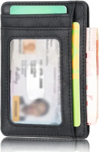 Vista 5 de TAUFE Men's Wallets, Slim Leather Wallet Credit ID Card Holder Purse Money Case for Men Women Fashion Bag 11.5x8x0.5cm
