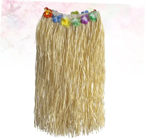 Vista 4 de Toyvian Vestido de fiesta hawaiano, disfraz de Luau Hula de hierba tropical, disfraz de fiesta de Luau para mujer, traje hawaiano de fiesta