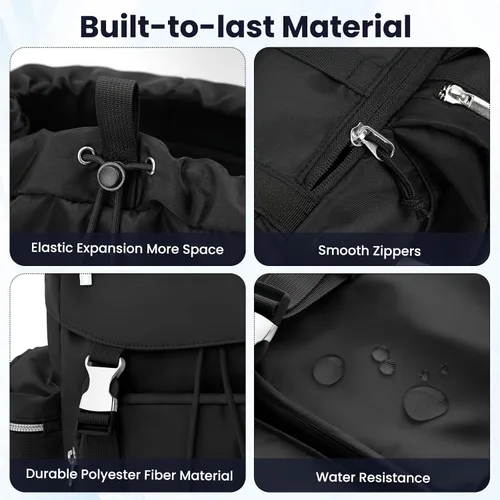 Vista 7 de Mochila para pañales con cambiador, funda para chupete y correas para cochecito, bolsillos aislados, resistentes al agua, artículos esenciales