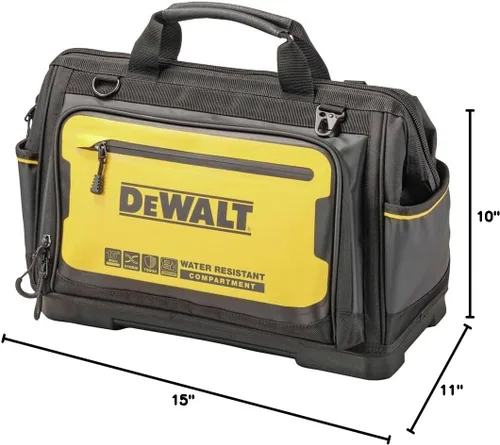 Vista 9 de DEWALT Bolsa de herramientas, resistente al agua, fondo duro, 16 pulgadas, bolsa de herramientas profesional (DWST560103)