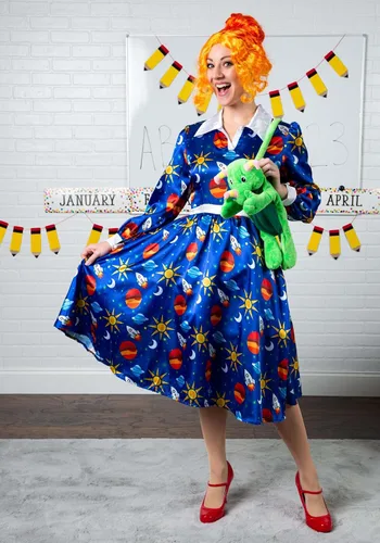 Vista 4 de Fun Costumes Magic School Bus Liz Lizard Verde Poliéster Dibujos Animados Monedero
