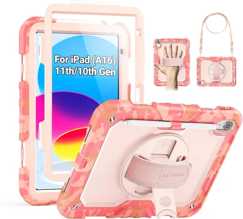 Vista 28 de SEYMAC Funda para iPad Air de 5ª/4ª generación de 10.9 pulgadas, Funda Protectora de Cuerpo Completo Resistente a Golpes con Protector de Pantalla