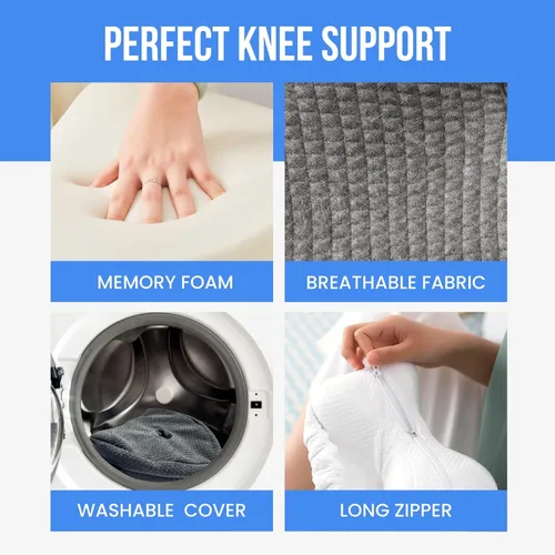 Vista 7 de Almohada de rodilla de espuma viscoelástica para personas que duermen de lado, dolor de cadera con correa ajustable, almohada entre las piernas