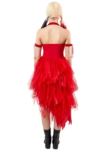 Vista 2 de Disfraz de Vestido Rojo de Mujer Harley Quinn Escuadrón Suicida 2 Multicolor