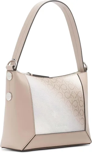 Vista 10 de Calvin Klein Quinn - Bolso de hombro con cremallera superior, neutro, multirayas, Multi rayas neutrales