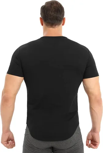 Vista 3 de BROKIG Camiseta de entrenamiento de gimnasio para hombre con diseño de recess, camisetas ligeras de entrenamiento de ajuste casual para hombre