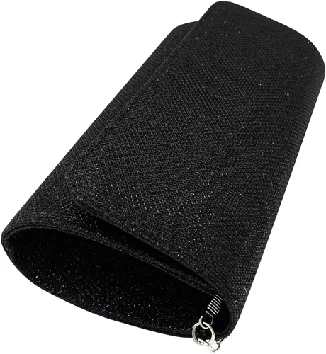 Vista 4 de Bolsa de noche con purpurina de satén para mujer elegante bolso de mano con solapa para smartphone
