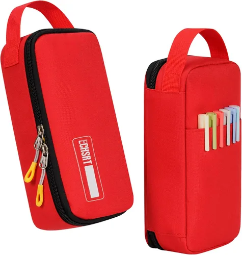 Vista 10 de ECHSRT Estuche grande para lápices, estético, portátil, con cremallera, bolsillo oculto, bolsa especial para hombres, mujeres y adultos, organizador