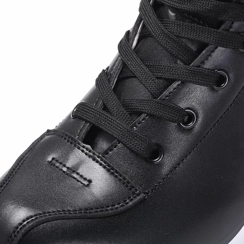 Vista 5 de Patines para mujer y hombre de caña alta en negro, de cuero sintético clásico, patines de doble fila ajustables para interiores y exteriores
