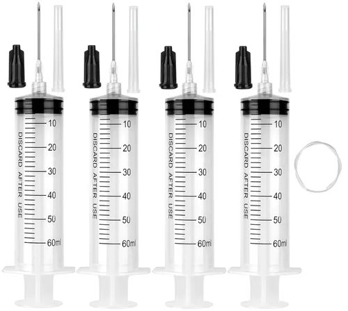 Vista 8 de Paquete de 4 jeringas de 100 ml, jeringa de jardín de plástico grande para laboratorios científicos, medición de nutrientes, riego, relleno