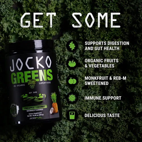 Vista 4 de Jocko Fuel Paquete de 2 – Jocko Greens Powder + Chocolate Mölk Protein Powder