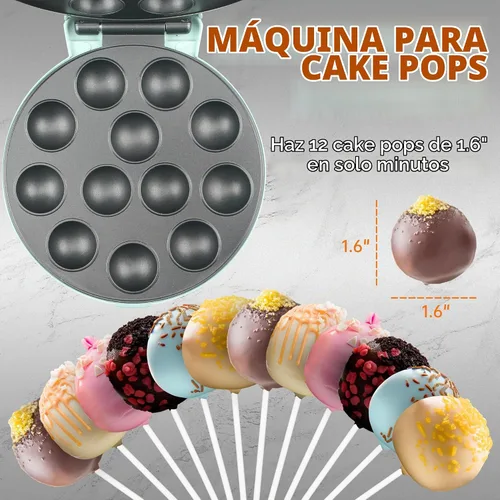 Vista 2 de Baker's Friend Set de máquina para hacer cake pops con soporte para cake pops, palitos y herramienta con horquilla, capacidad para 12 cake pops