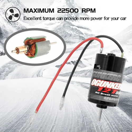 Vista 2 de OGRC Motor 550 12T - Motor cepillado para Traxxas Slash Redcat ARRMA AXIAL HSP HPI Wltoys Kyosho HELION camión RC escala 1/10 (12T)