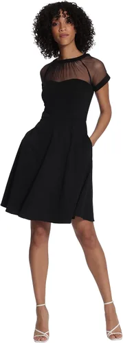 Vista 2 de Maggy London Vestido de ilusión ajustado y acampanado para mujer