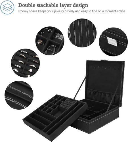 Vista 3 de ProCase Joyero organizador para mujeres y niñas, paquete con 12 ranuras para gafas de sol, caja organizadora para mujeres y hombres