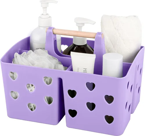 Vista 11 de Anyoifax Organizador de Ducha Portátil Cesta de Ducha de Plástico Organizador de Baño Dividido Organizador de Limpieza de Almacenamiento con Asa