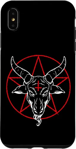 Vista 11 de iPhone 12/12 Pro Baphomet cabra - Estuche Satánico Pentagrama