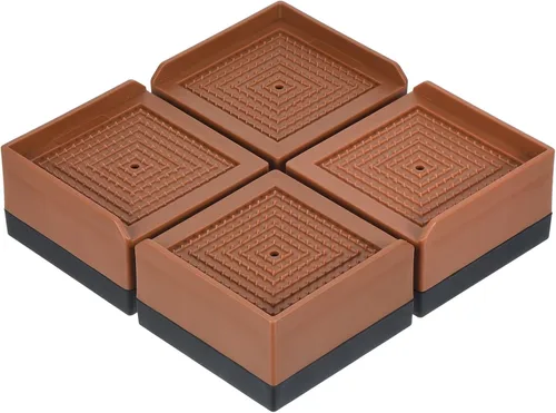 Vista 23 de uxcell Elevadores de muebles de 1.5 pulgadas, 4 piezas de elevadores cuadrados ajustables para sofá para extensor, para cama, escritorio, sofá, Beige