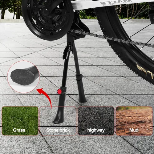 Vista 8 de Soporte para bicicleta, soporte central resistente, doble soporte de bicicleta para bicicletas de adultos, soporte ajustable para bicicletas de 24 a
