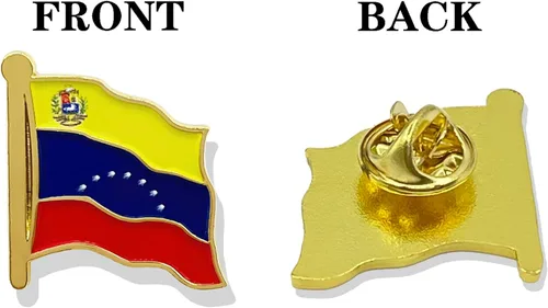 Vista 3 de stidsds Pin de bandera de Venezuela Alfileres de bandera venezolana con solapa esmaltada para hombres y mujeres, traje y ondeo patriótico de metal