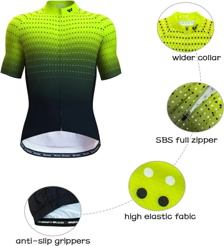 Vista 4 de Lo.gas Maillot de ciclismo para hombre, manga cortalarga, camisas de ciclismo con cremallera completa con bolsillos, ropa de bicicleta de carretera
