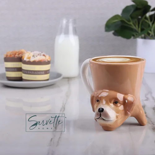 Vista 3 de Servette Home Taza de café de cerámica taza de perro de 10 oz