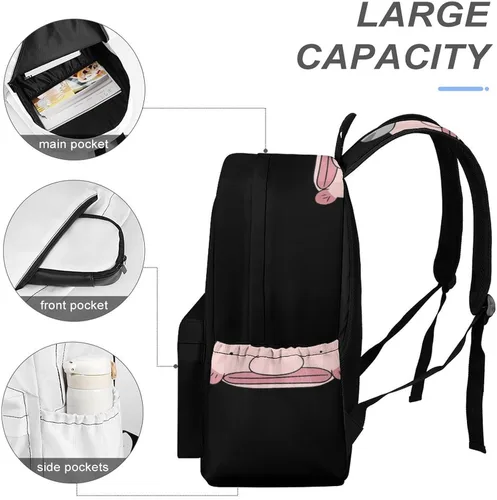 Vista 4 de Linda mochila para portátil de pez globo y gato para mujeres y hombres, bonita bolsa de hombro impresa para viajes, deportes, trabajo