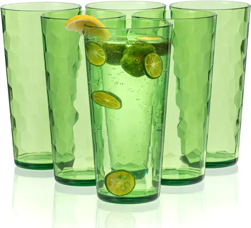 Vista 7 de KOXIN-KARLU Mixed Drinkware - Vasos de plástico de 26 onzas, vasos de agua acrílicos, juego de 6 unidades, color azul