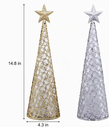 Vista 2 de Juegoal Decoración de mesa de Navidad iluminada con estrella y 10 luces LED, funciona con pilas, adorno de escritorio para interiores, Navidad