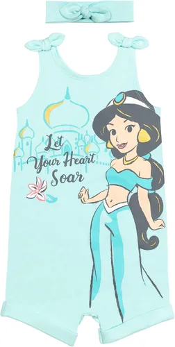 Vista 10 de Disney Princesa Rapunzel Ariel Belle Jasmine Aurora - Mameluco con broches y diadema para bebés niñas desde recién nacidas hasta niñas pequeñas